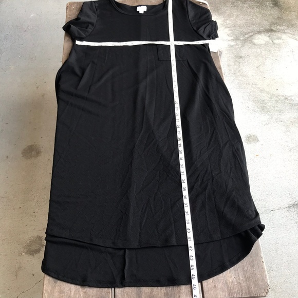 LuLaRoe Solid Black Carly Dress Hi Low Textured 2X - Picture 4 of 7